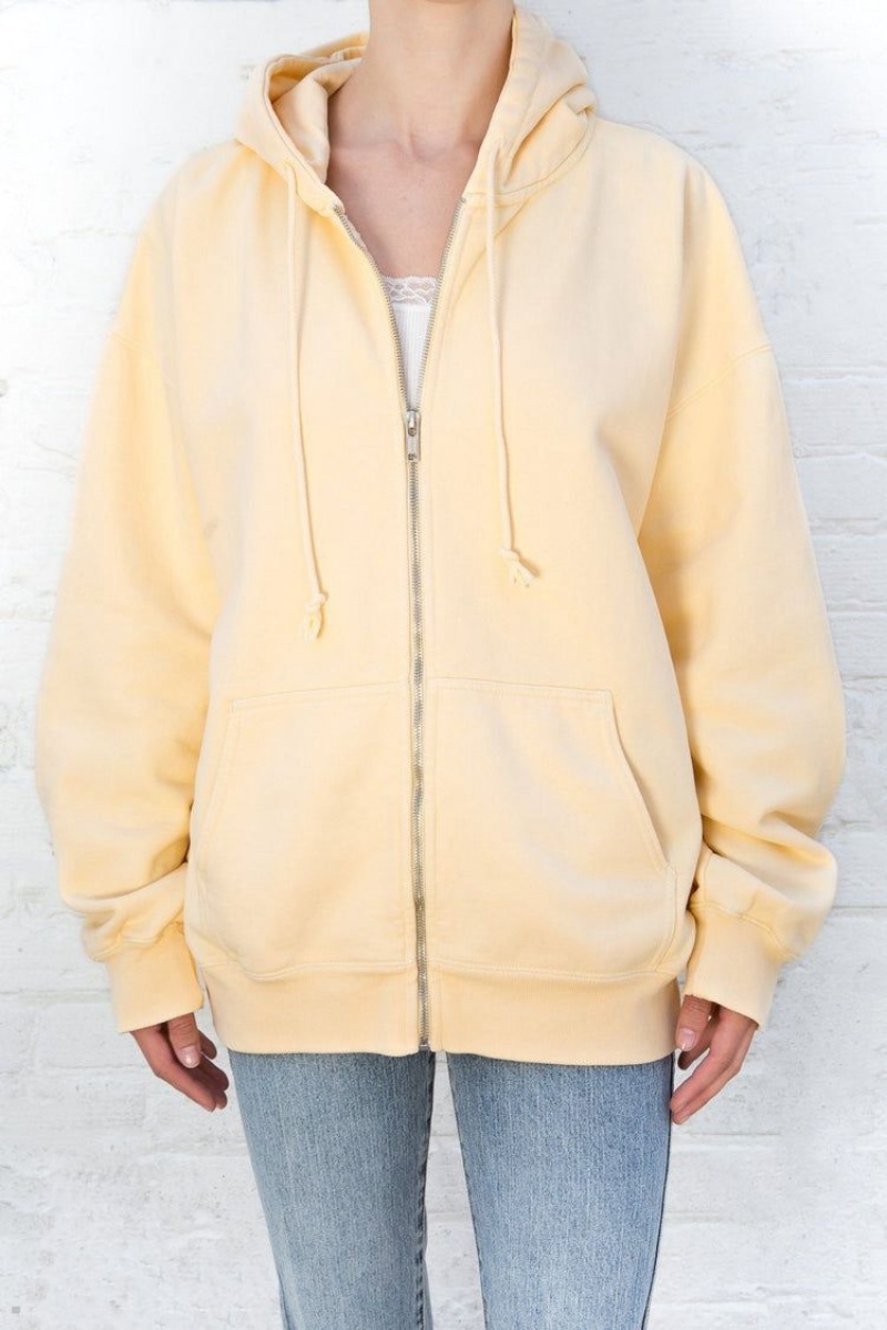 Sweat a Capuche Brandy Melville Christy Jaune | YDV-50253831